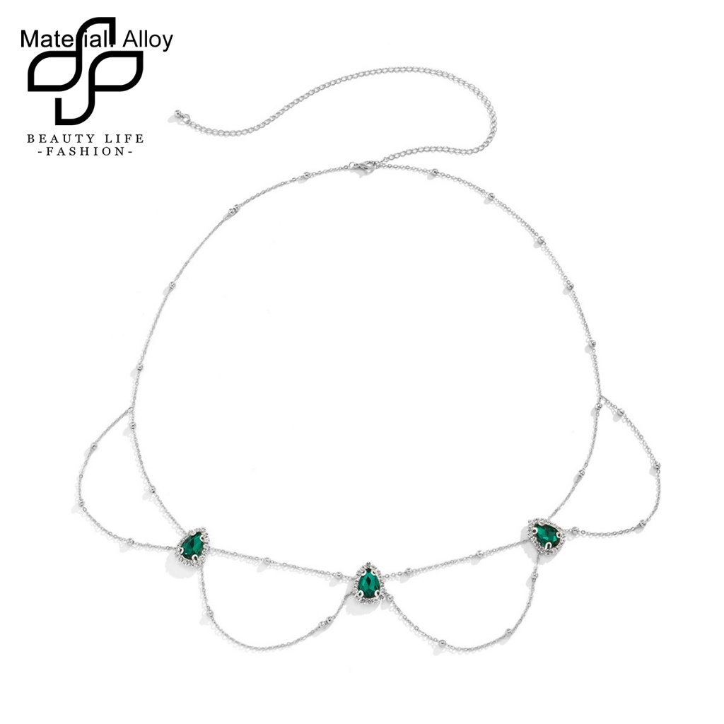 1 Bộ Dây Đeo Hông Đính Đá Hình Giọt Nước Trang Trí Thời Trang