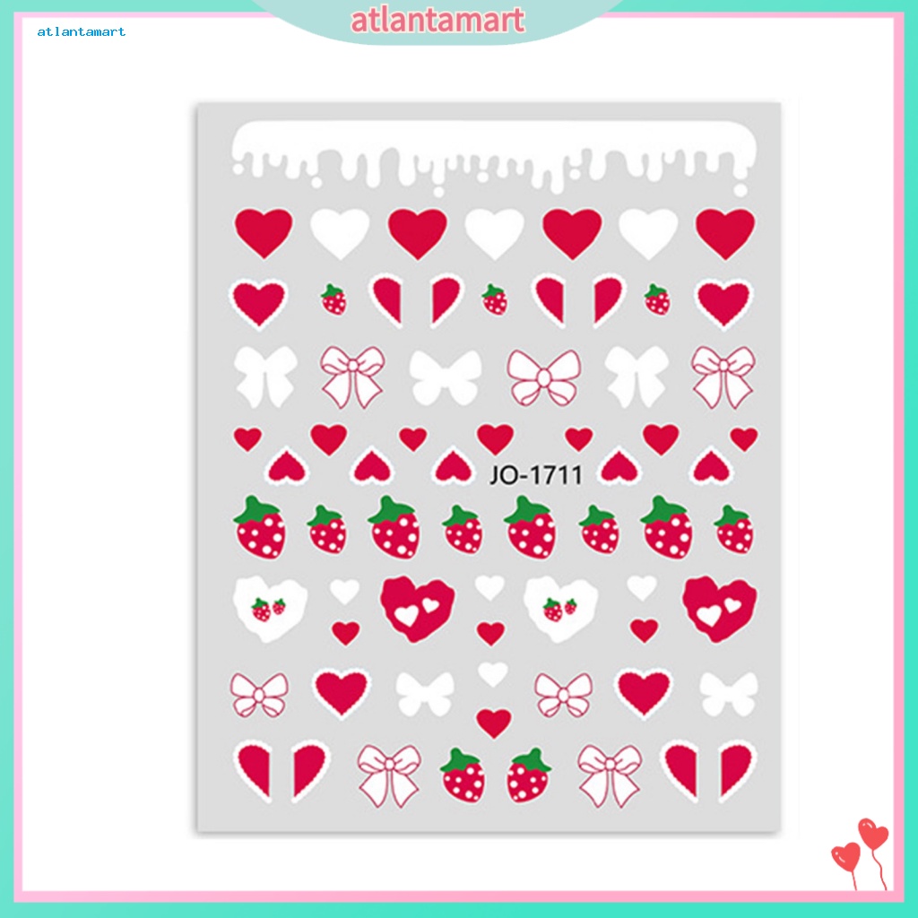 Túi Đựng Đồ Dùng Cao Cấp Tiện Dụng| Miếng Dán Trang Trí Móng Tay Không Phai Họa Tiết Dâu Tây Dễ Thương Cho Nữ