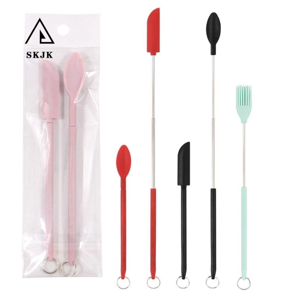 Set 2 Cọ Silicone Mềm Quét Mặt Nạ Dầu Có Thể Thu Gọn Tiện Lợi