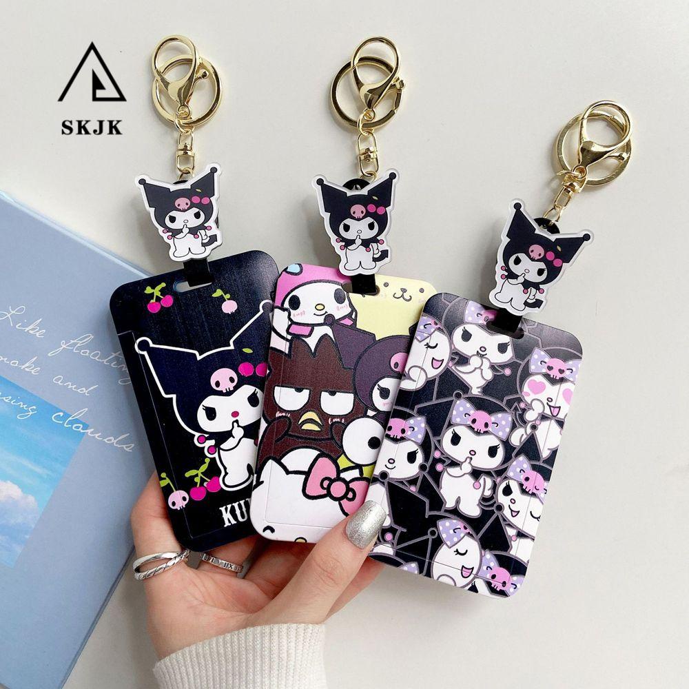 Ví Đựng Thẻ ID / Thẻ Ngân Hàng Có Móc Khóa Họa Tiết Hoạt Hình Phong Cách Hàn Quốc