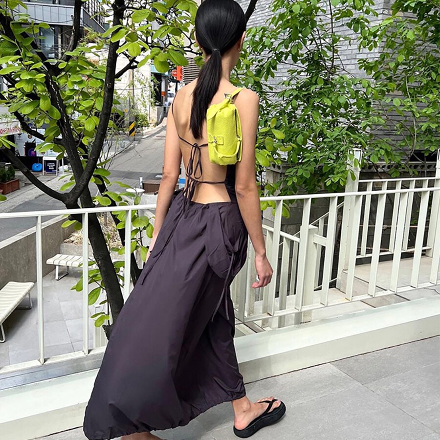 Kliou Đầm Maxi Dáng Chữ A Hai Dây Hở Lưng Thời Trang 2023 Mới Thanh Lịch Gợi Cảm Dành Cho Bạn Nữ