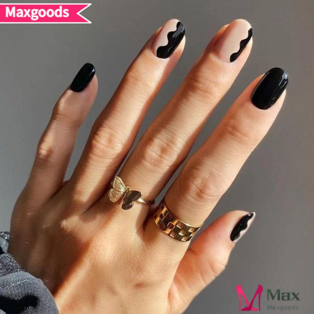 Bộ 24 Móng Tay Giả Dạng Nhấn Tháo Rời Được Họa Tiết Hoa Nhiều Màu Sắc Kiểu Pháp