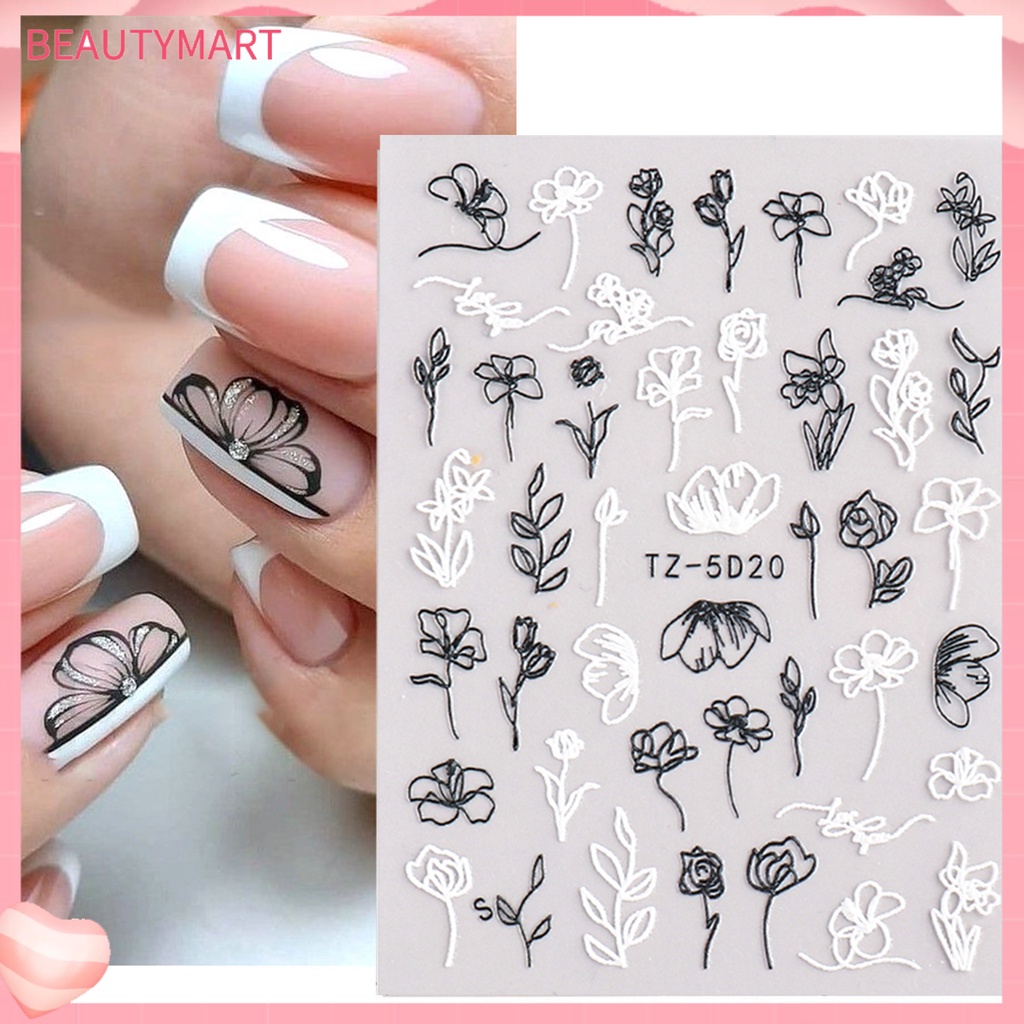 Miếng Dán Trang Trí Móng Tay DIY Hình Hoa Trà Cổ Điển Dành Cho Nữ