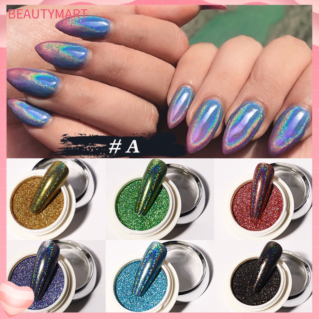 Set 6 Bột Tráng Gương Mạ Điện Dùng Để Trang Trí Móng Nghệ Thuật