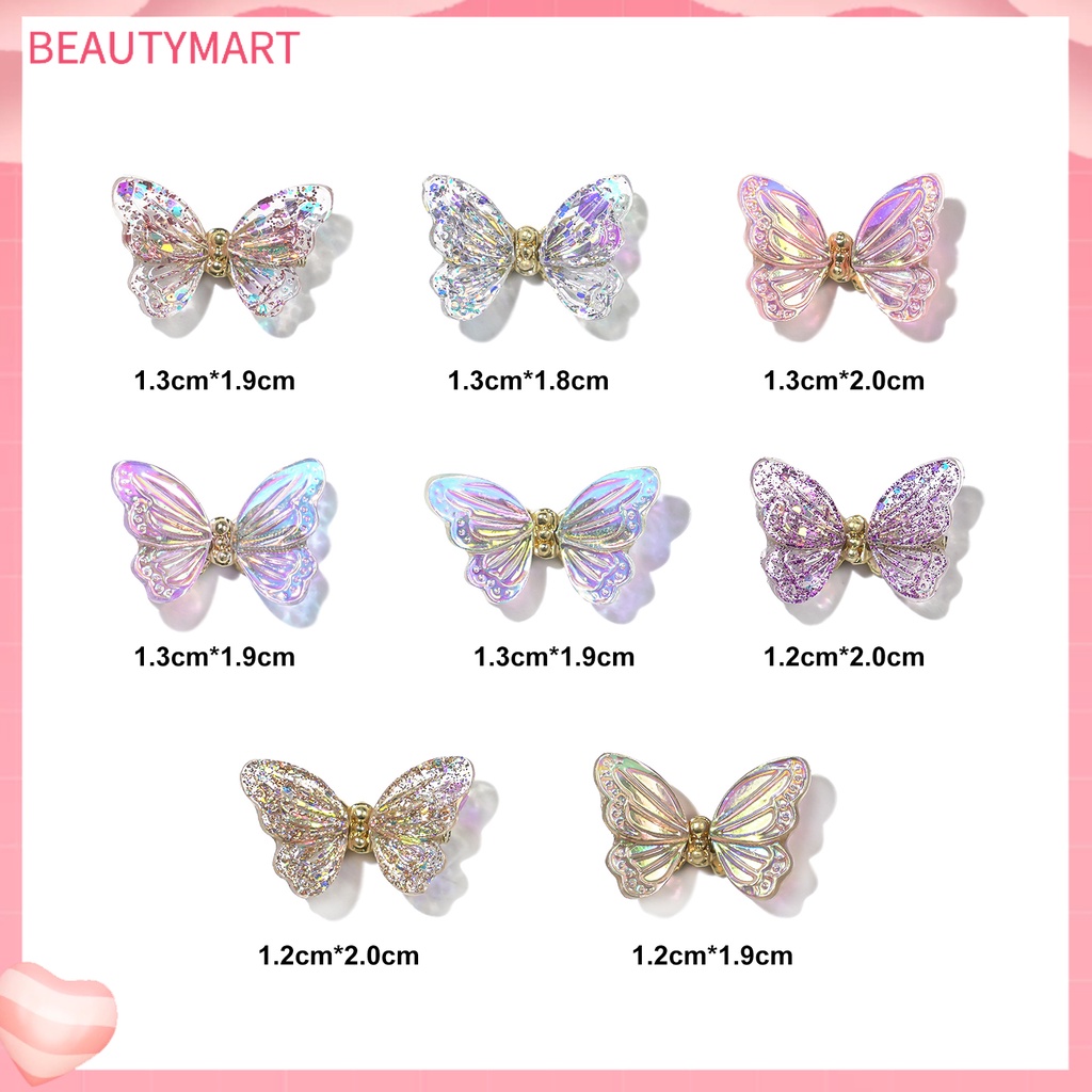 Set 3 Phụ Kiện Trang Trí Móng Tay Hình Bướm Chống Nước Tiện Dụng