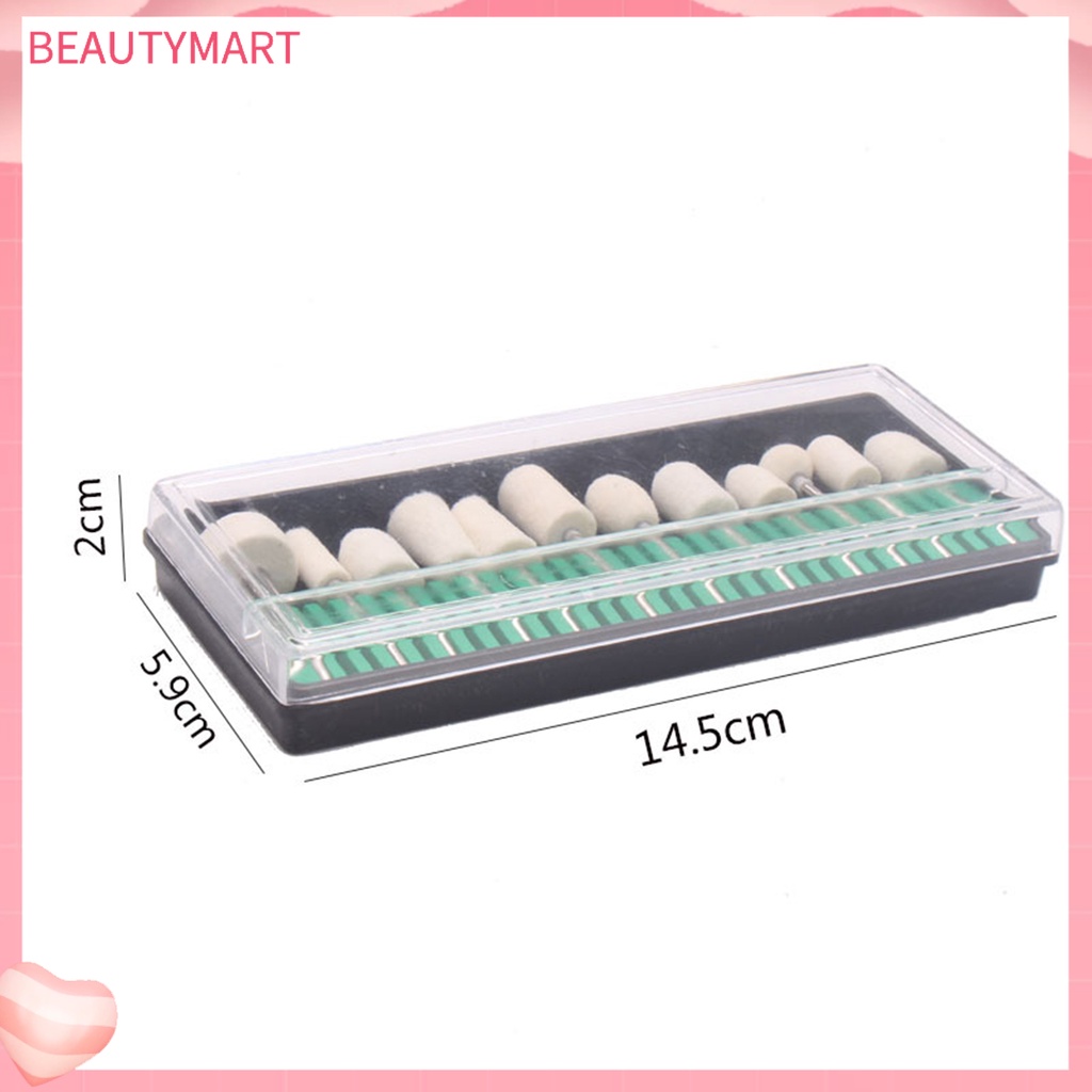 Bộ 12 Mũi Khoan Mài Móng Tay Chống Trầy Màu Trắng Dùng Tại Nhà