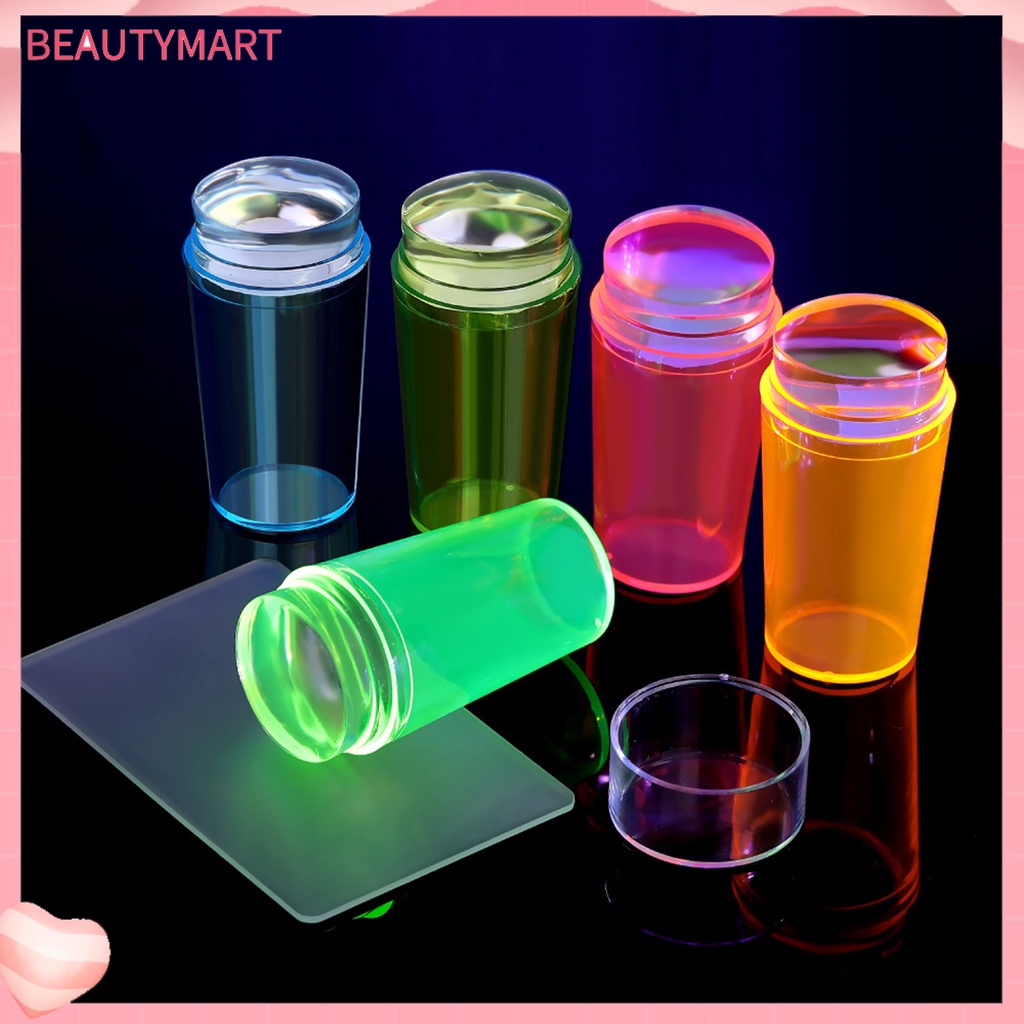 1 Bộ Dụng Cụ In Hình Móng Tay Bằng Silicone Màu Huỳnh Quang Độ Bền Cao Dễ Tháo Rời DIY
