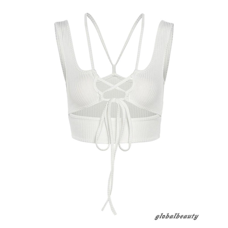 Áo Lửng Không Tay Cổ Chữ V Màu Trơn Thời Trang Quyến Rũ Dành Cho Nữ