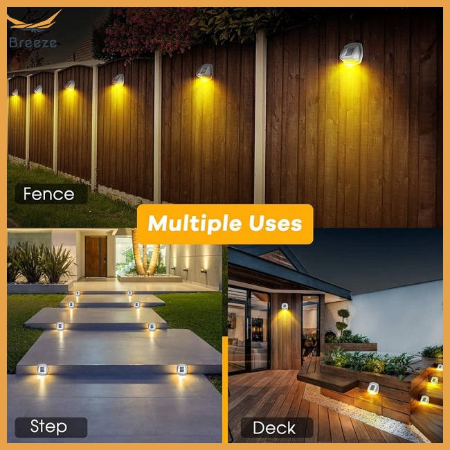 Đèn Led 8 Bóng Gắn Tường Sử Dụng Năng Lượng Mặt Trời Chống Thấm Nước Siêu Sáng