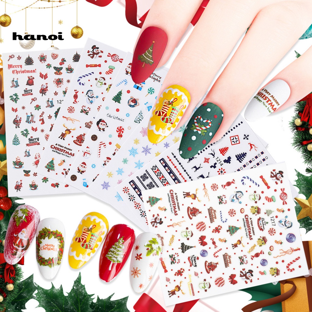 Set 11 Hình Dán Móng Tay Họa Tiết Bông Tuyết 3D DIY