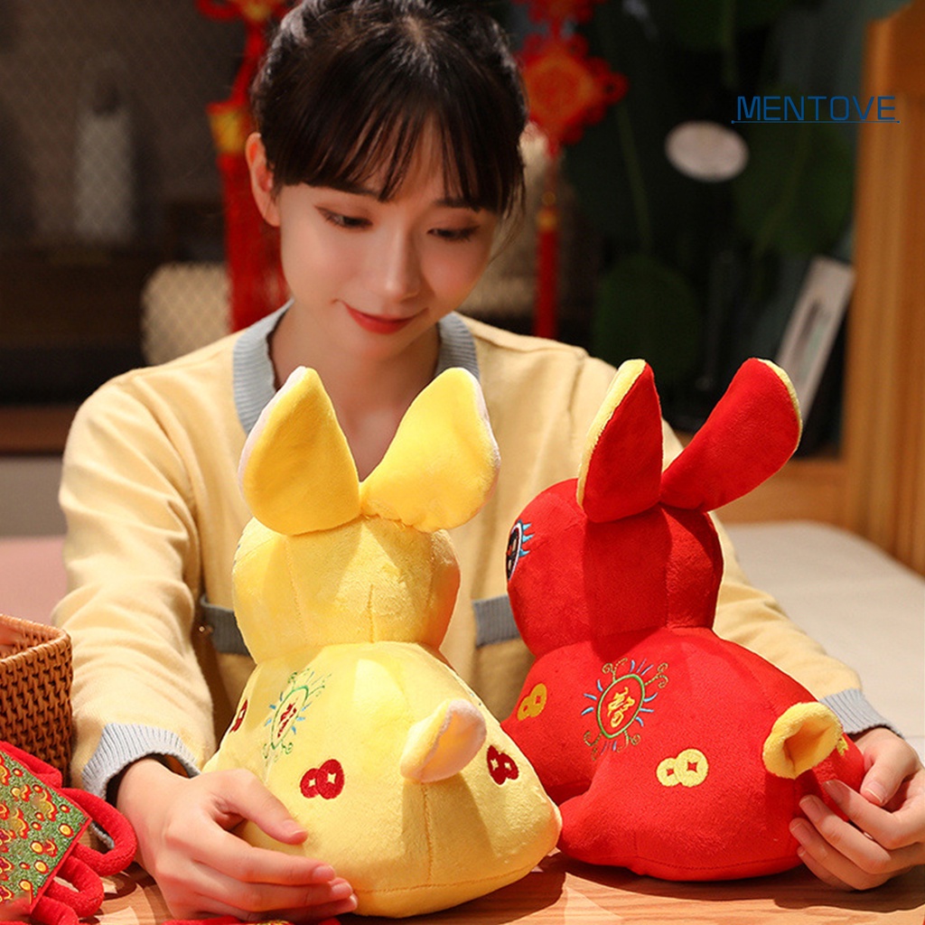 Đồ chơi nhồi bông Hình Thỏ Hoạt Hình Trung Hoa Trang Trí Năm Mới 2023