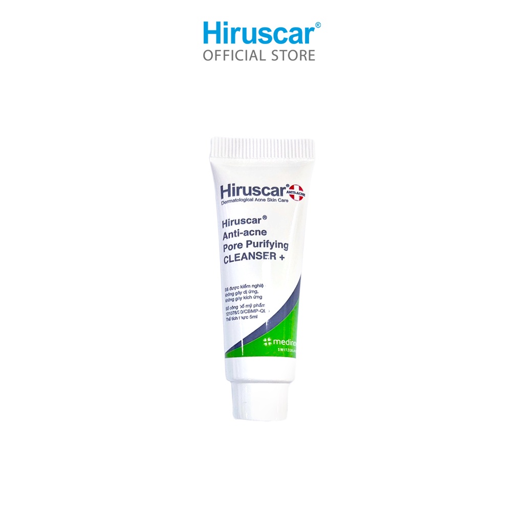 Sữa rửa mặt ngừa mụn Hiruscar Anti-Acne Cleanser+ 5ml dùng thử là nghiền