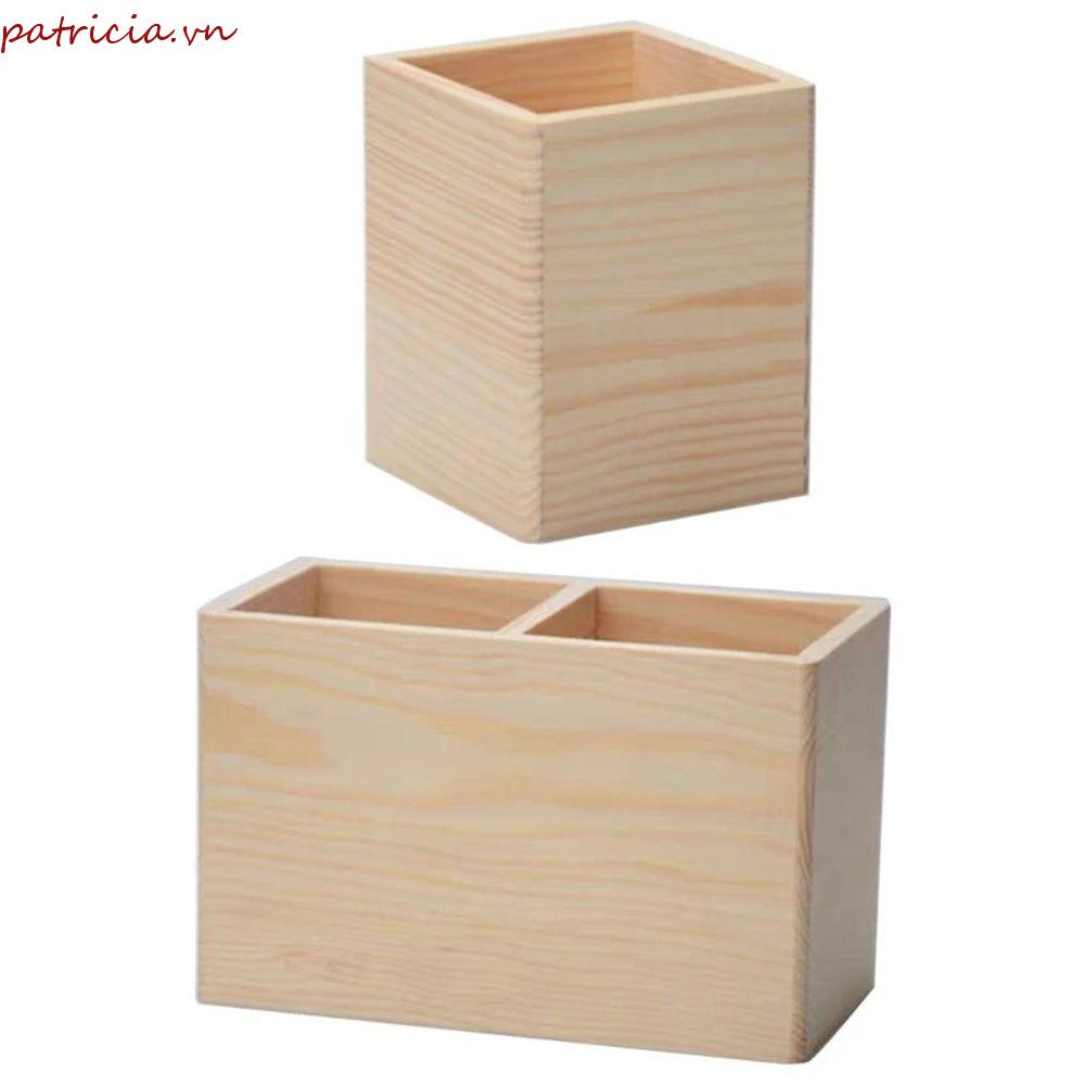 Giá Đỡ Bút / Cọ Trang Điểm Bằng Gỗ Tiện Dụng Cho Văn Phòng