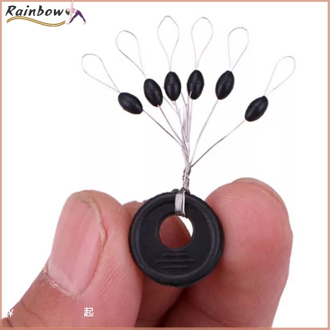 Set 100 Nút Cao Su Chặn Dây Câu Cá 0.2-5 4 Kích Cỡ#