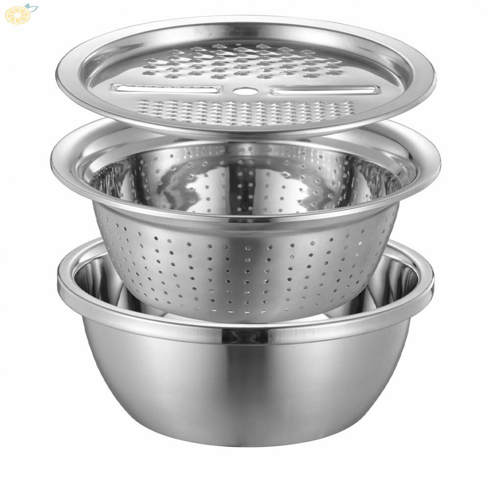 【VARSTR】Mixing Bowl 26x26x10cm Durable Kitchenware Set Stainless Steel Tool New