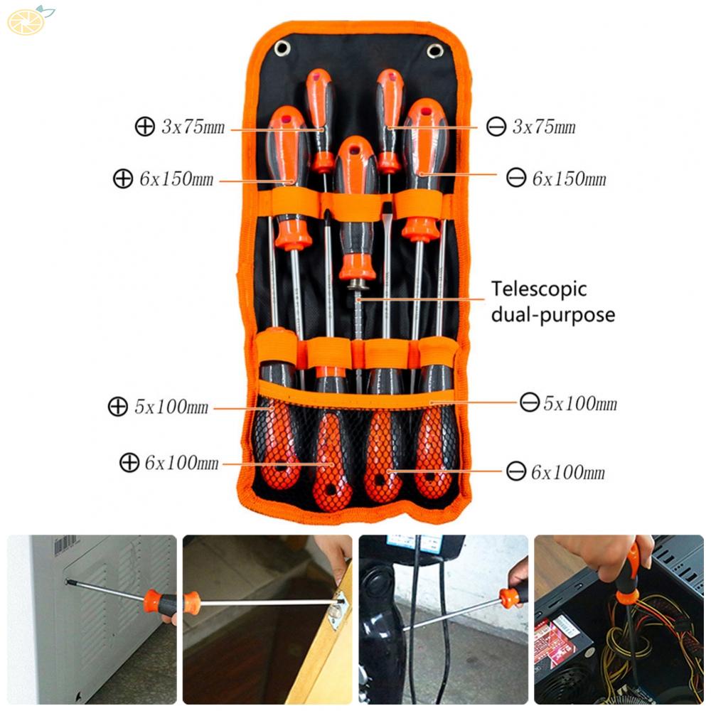 【VARSTR】Cross Screwdriver Durable Extended Screwdriver Rubber Handle Alloy Steel