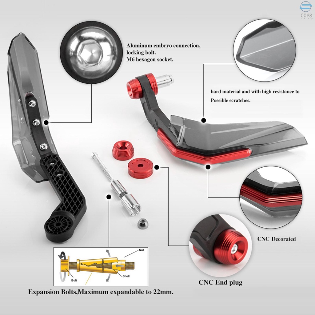 1 Cặp Tấm Chắn Gió Bảo Vệ Tay Lái Xe Máy Thông Dụng Cho 7 / 8 ''