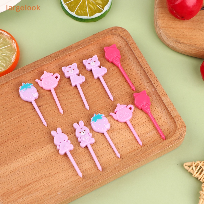 1 Bộ Nĩa Ăn Trái Cây / Tráng Miệng / Đồ Ăn Tráng Miệng Hình Hoạt Hình Mini Dễ Thương Dành Cho Trẻ Em