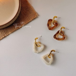 Bông Tai Mạ Bạc 925 Hình Rùa Bằng Resin Phong Cách Retro Hàn Quốc Đơn Giản Dễ Phối Đồ Dành Cho Nữ