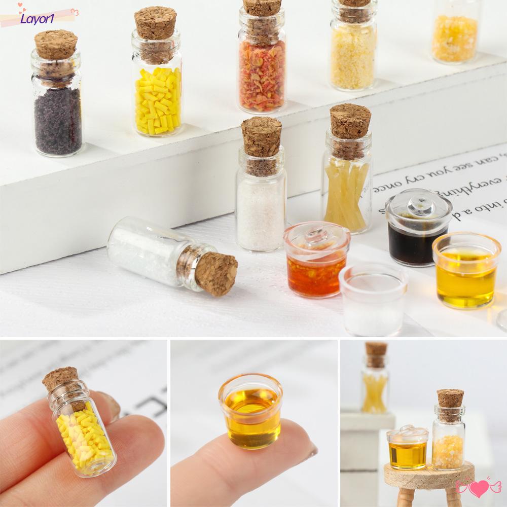 Set 1 / 4 Hũ Thủy Tinh Đựng Gia Vị Mini Trang Trí Nhà Búp Bê