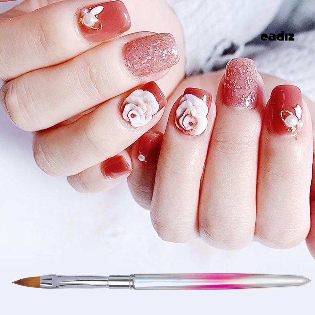 Cọ Trang Trí Móng Tay Cán Kim Loại Mềm Chống Trượt Thoải Mái Chuyên Nghiệp