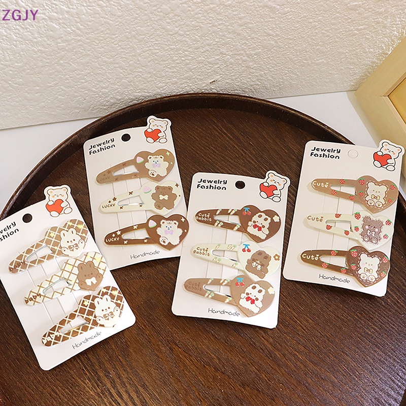 Set 3 Kẹp Tóc Hình Gấu Dễ Thương Cho Bé Gái Mới