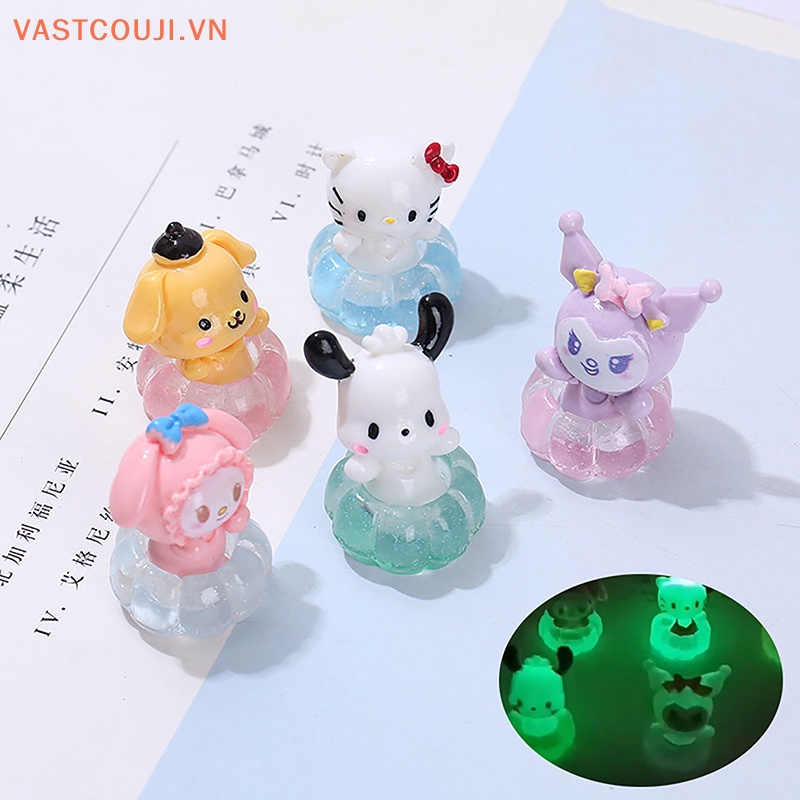 1 Đồ trang trí Búp Bê VASTJI Hoạt Hình Mini Bằng Resin Dạ Quang Trang Trí Tiểu Cảnh