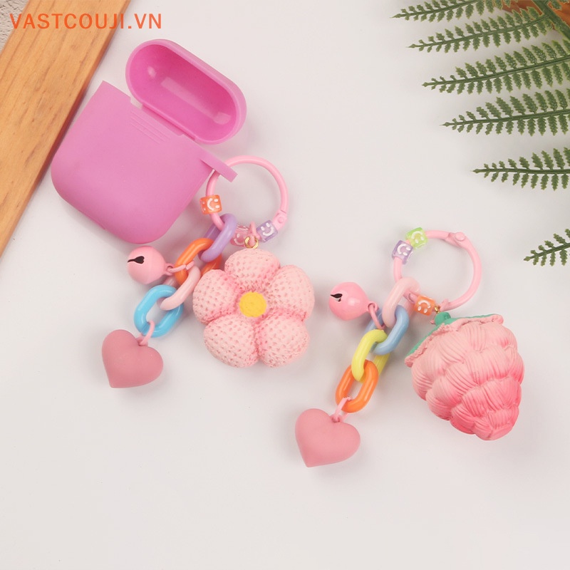 Móc Khóa Hình Trái Dâu Bằng Nhựa Acrylic Xinh Xắn