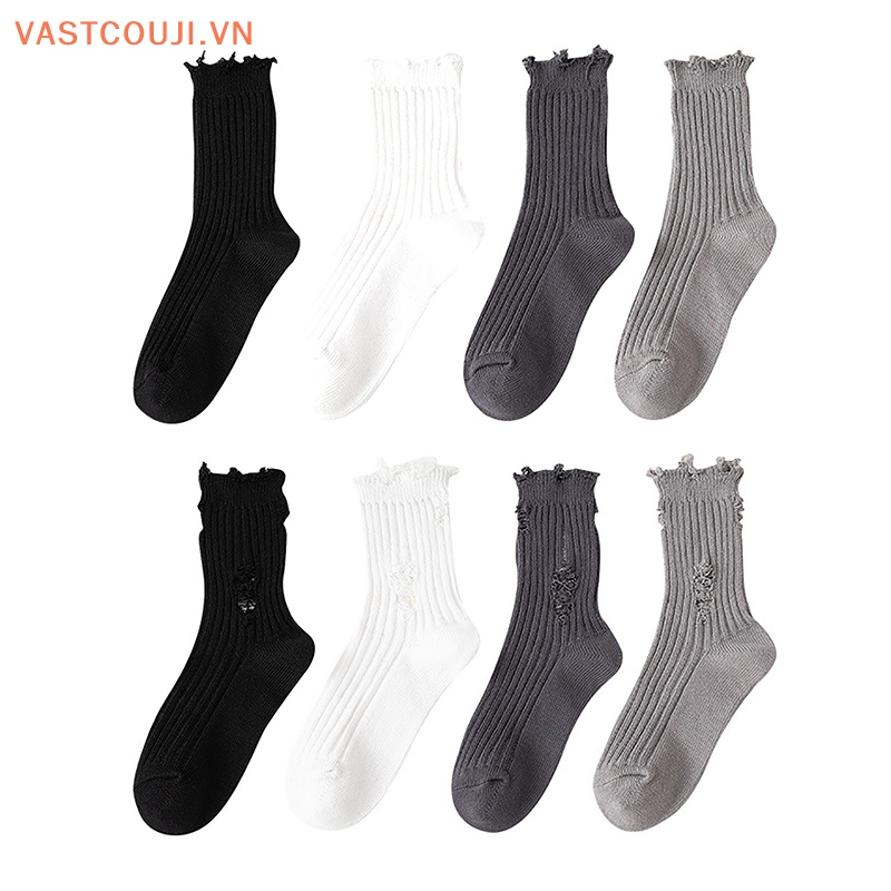 Vớ Đan Len Rách Phong Cách Harajuku Đường Phố Thời Trang Cho Nữ