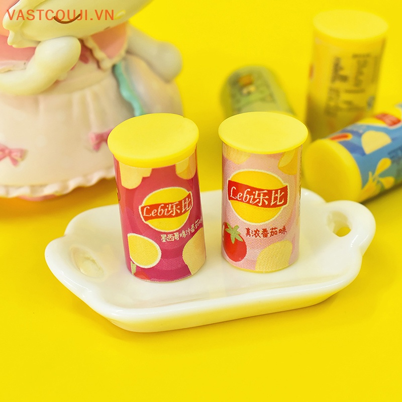 Set 2 Móc Khóa Hình Chai Khoai Tây Chiên 3D Trang Trí Nhà Búp Bê