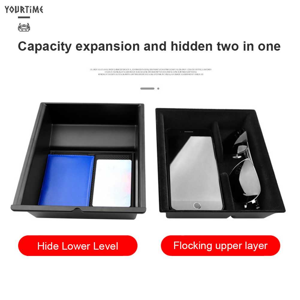 Hộp Đựng Vật Dụng Hai Tầng Chống Sốc Chống Trượt Cho Tesla Model 3 / Y