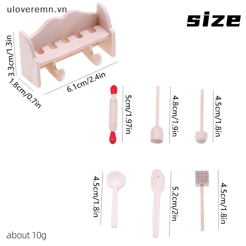 1 Bộ Dụng Cụ Nấu Ăn Nhà Búp Bê Có Giá Đỡ Bằng Nhựa Tiện Dụng