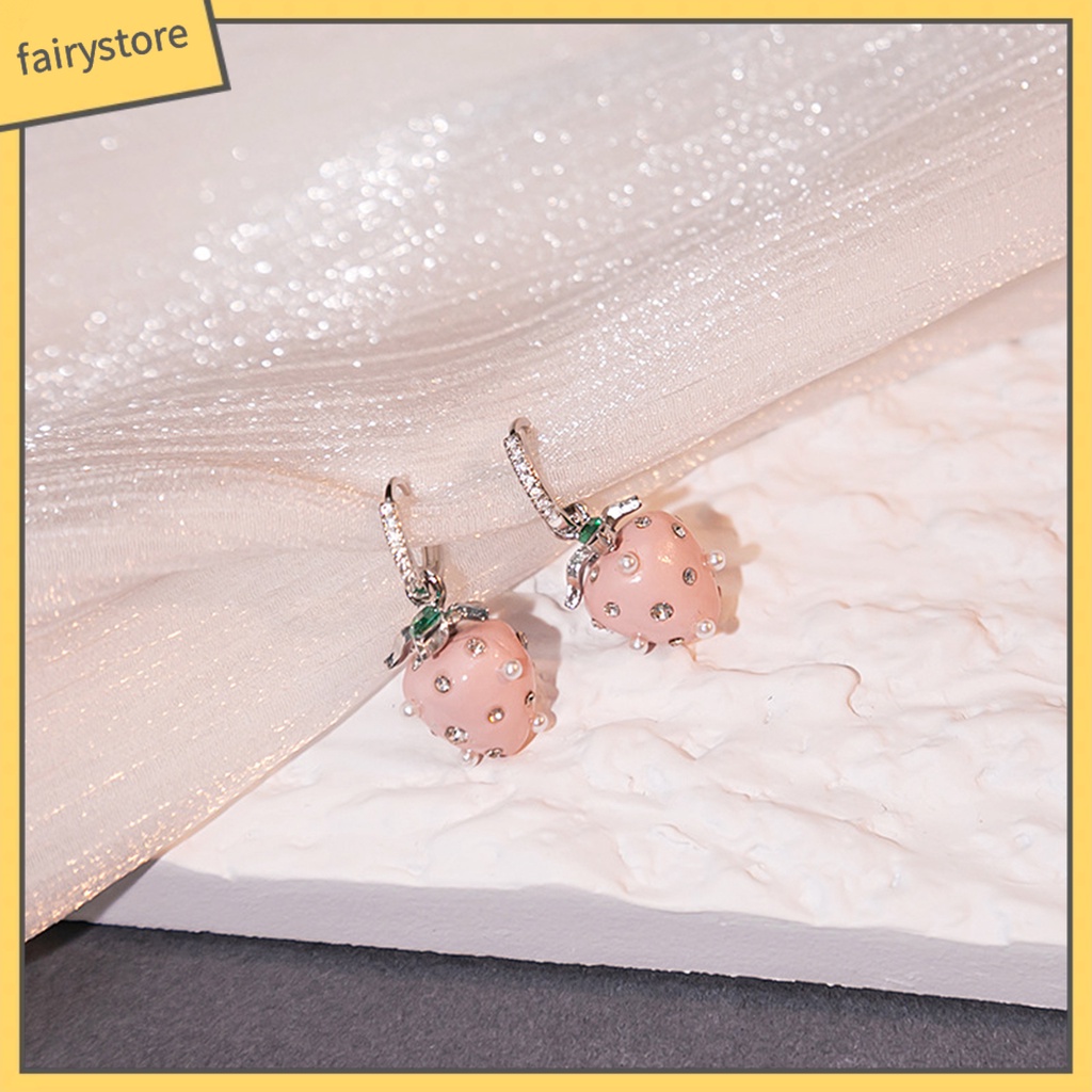 1 Đôi Bông Tai Hình Tròn Đính Đá / Ngọc Trai Giả Phong Cách Hàn Quốc Thời Trang