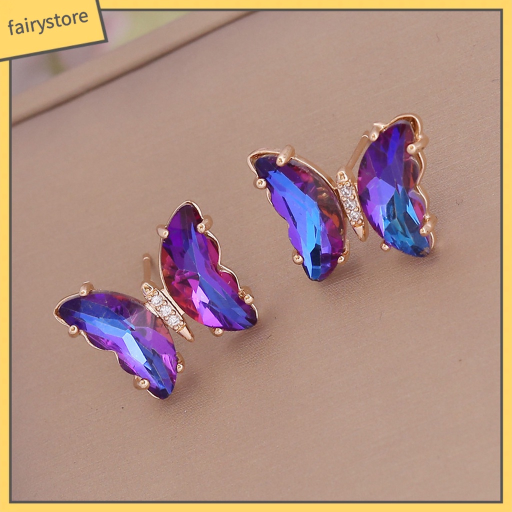 1 Đôi Bông Tai Hình Bướm Màu Sắc Ngọt Ngào Lâu Trôi