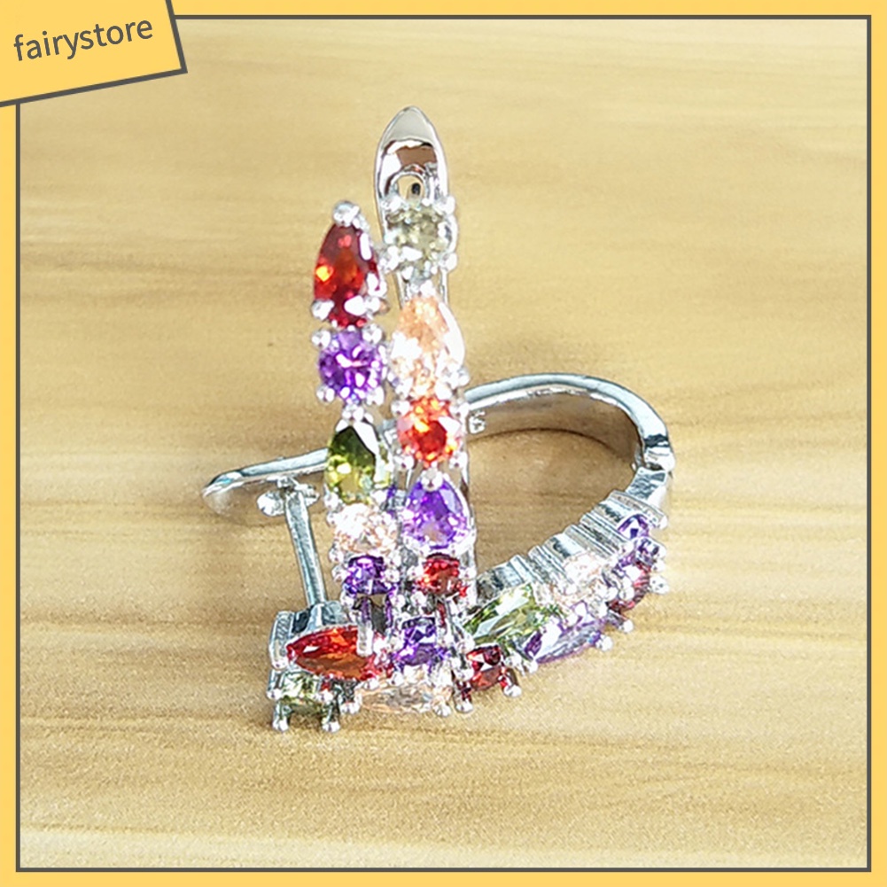 [FRO] Bông Tai Đính Đá Zircon Ngọc Trai Giả Nhiều Màu Sang Trọng Dành Cho Nữ