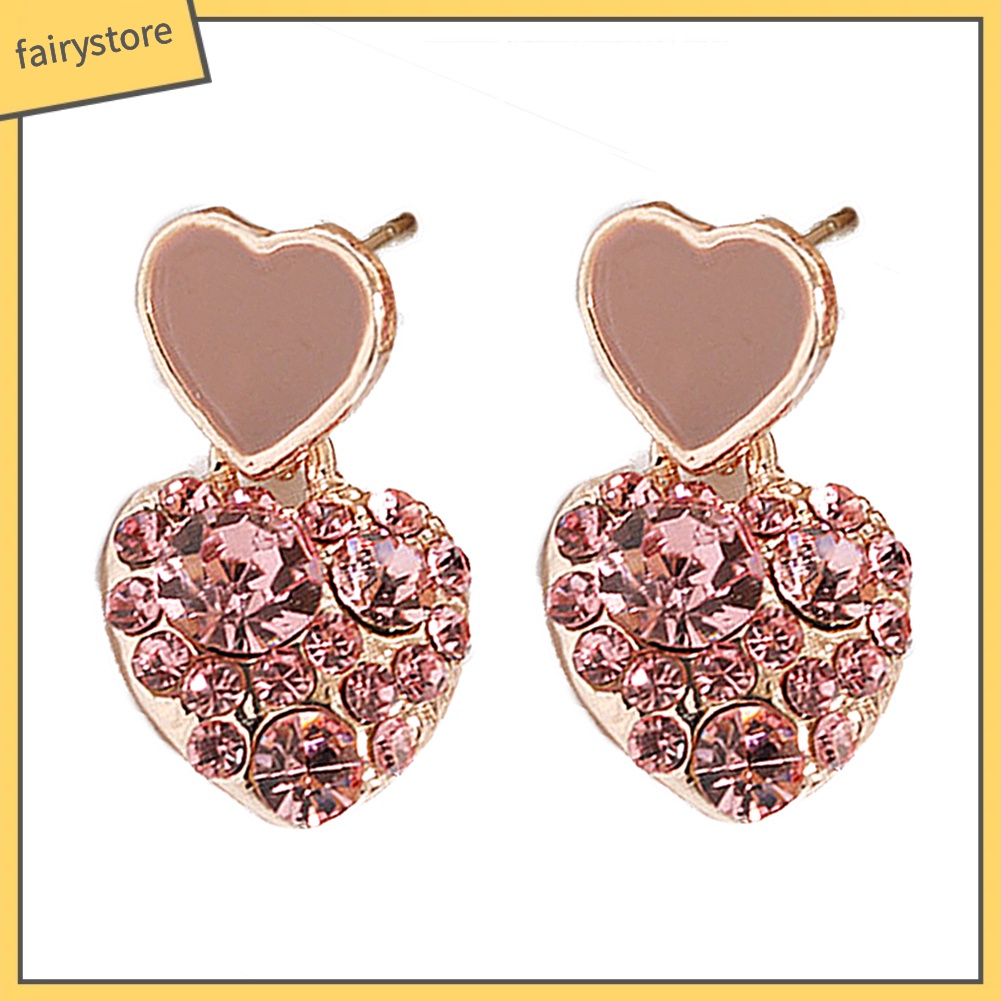 Bông Tai Hình Vuông Đính Đá Toàn Diện Thanh Lịch Cho Nữ