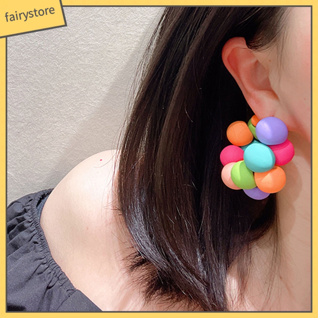 1 Đôi Bông Tai Bạc Sterling 925 Nhiều Màu Sắc Thoải Mái