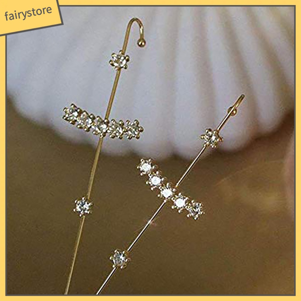 1 Chiếc Bông Tai Móc Đính Đá Cubic Zirconia Cho Nữ