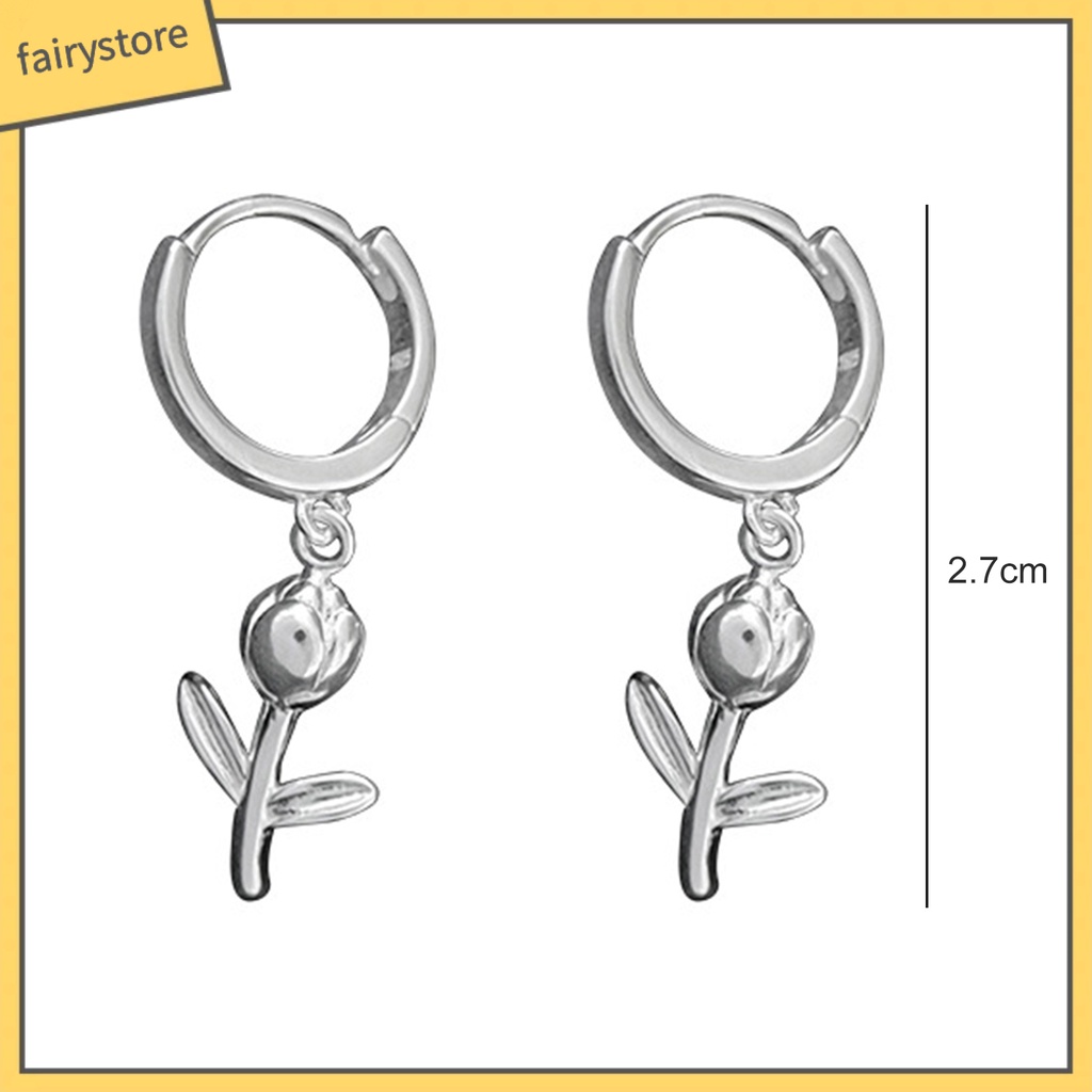 1 Khuyên Tai Vòng Hình Học Thả Mạ Điện Bóng Cao Trang Trí Sang Trọng Quyến Rũ Không Gây Dị Ứng