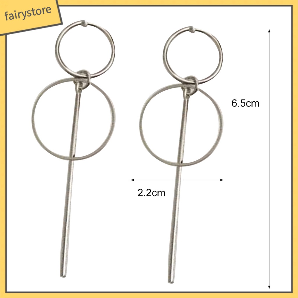 Bông Tai Hình Tròn Phối Tua Rua Dáng Dài Bằng Hợp Kim Thời Trang Dự Tiệc Cho Nữ