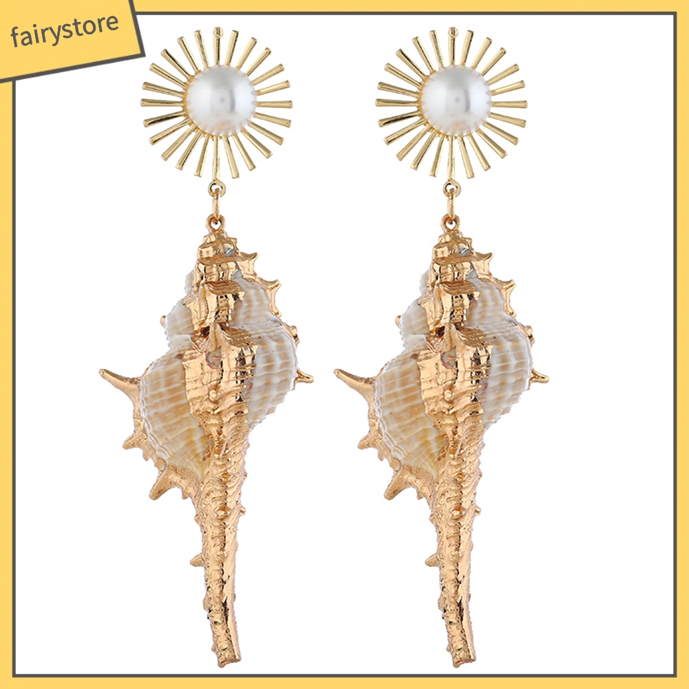 [FRO] Bông Tai Đính Ngọc Trai Giả Phong Cách Bohemian Đi Biển Cho Nữ