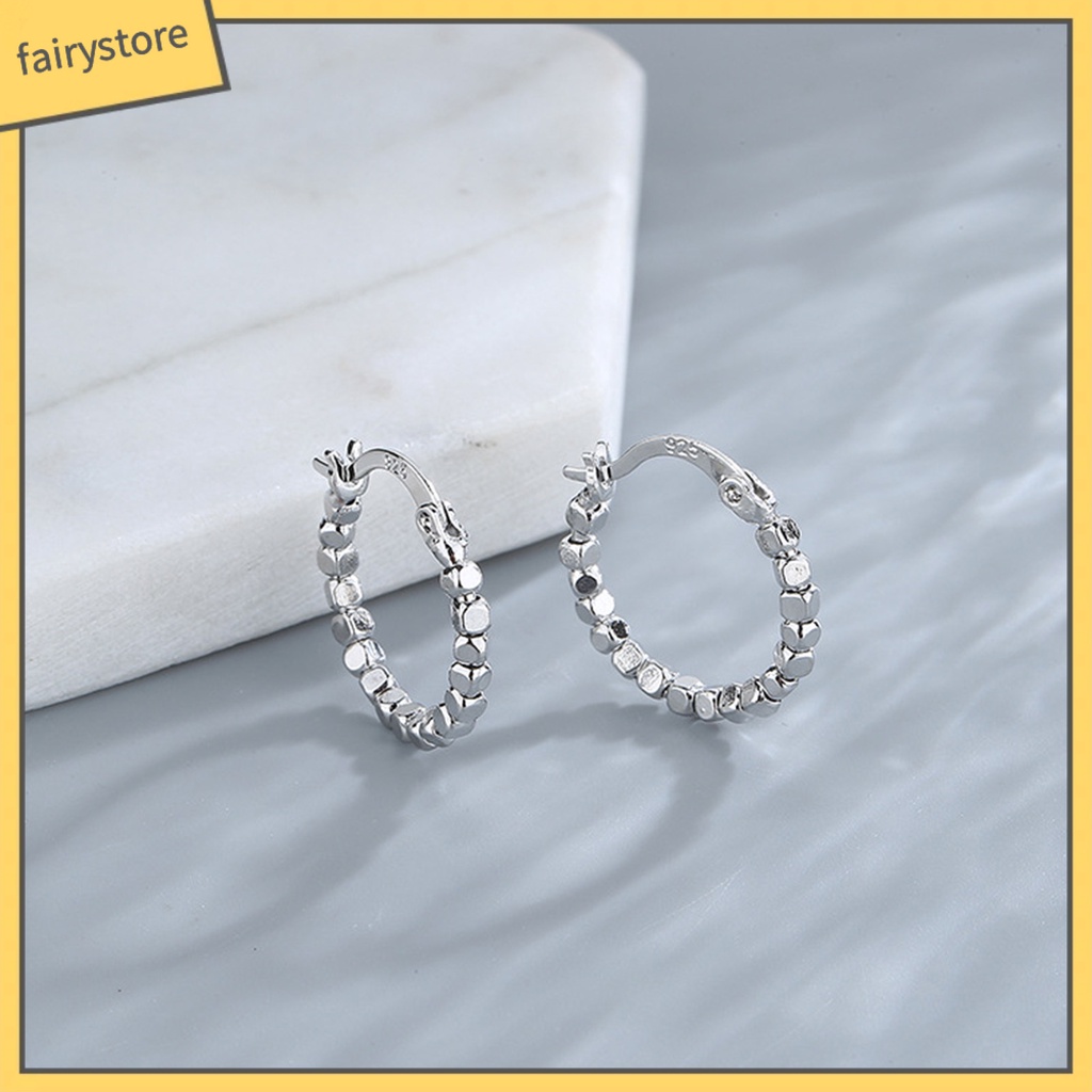 1 Bông Tai Hình Khối Lập Phương Bằng Đồng Bóng Cao Không Gây Dị Ứng Phong Cách Hip Hop Thời Trang Dành Cho Nữ