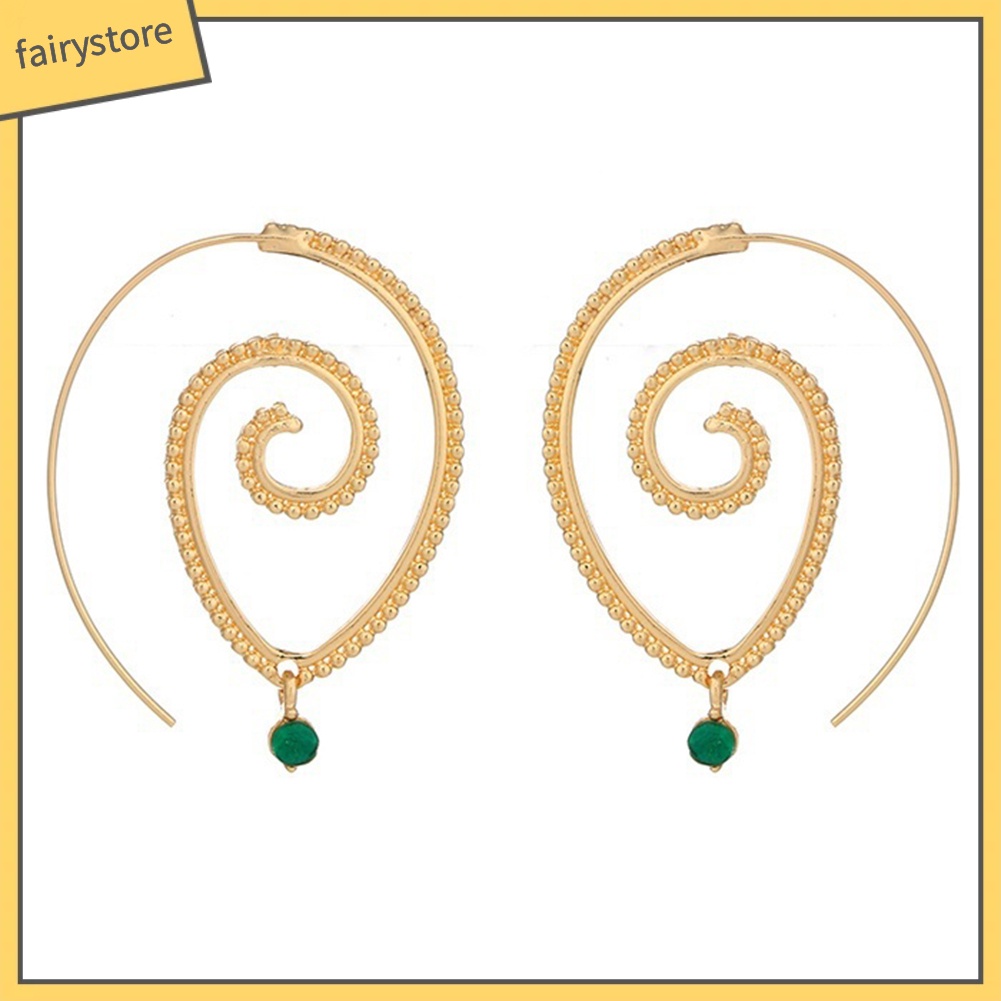 Bông Tai Hình Giọt Nước Xoắn Ốc Độc Đáo Dành Cho Nữ