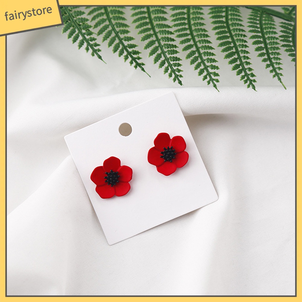 Khuyên Tai Hình Bông Hoa Đính Ngọc Trai Nhân Tạo Thời Trang Dành Cho Nữ