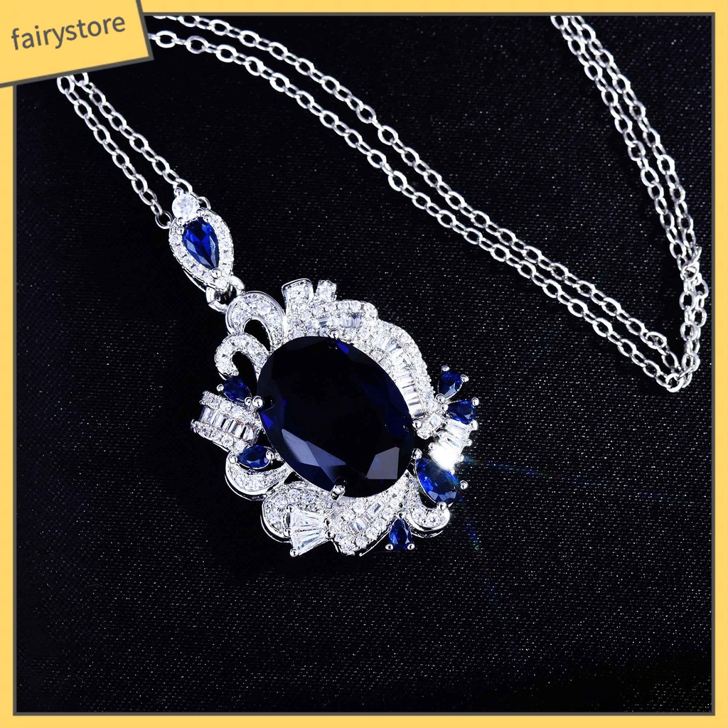 Bộ Vòng cổ + Bông Tai Đính Đá Tự Nhiên Trọng Lượng Nhẹ Thời Trang Cho Nữ