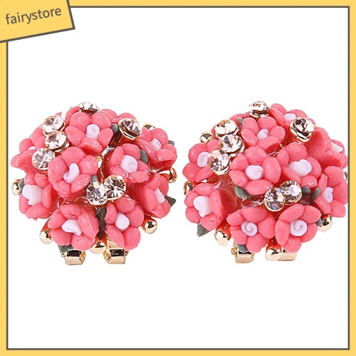 Bông Tai Hình Hoa Đính Đá Lấp Lánh Cho Cô Dâu