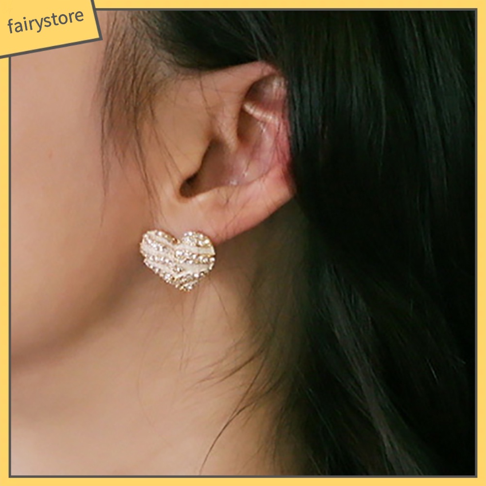 Đôi Khuyên Tai Hình Trái Tim Đính Đá Pha Lê Họa Tiết Ngựa Vằn Thời Trang Cho Nữ