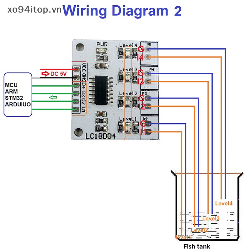 Bảng Mạch Cảm Biến Mực Nước Kỹ Thuật Số DC 5V 4 Cho Bể Cá