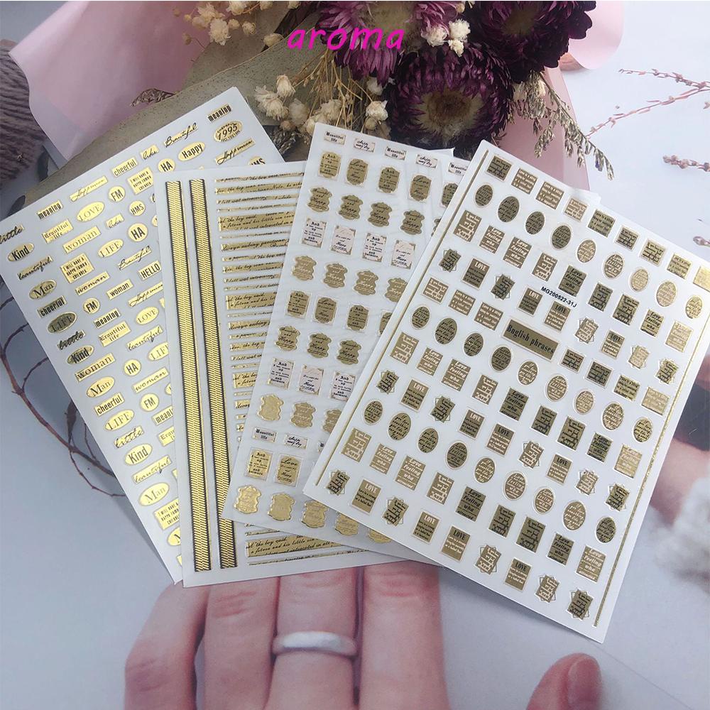 Miếng Dán Trang Trí Móng Tay in Chữ DIY