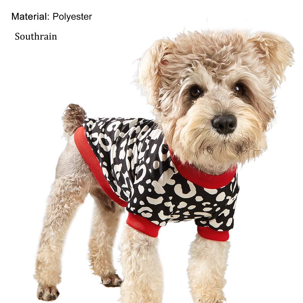 Áo Thun Tay Ngắn In Họa Tiết Da Báo Trang Trí Dành Cho Cún Cưng